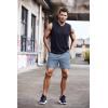 imageCOOFANDY Mens Running Athletic Shorts 5 Inch 2 Pack Gym Workout Shorts Fitted Exercise Hiking Shorts with Zipper PocketLight BlueGrey