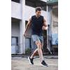imageCOOFANDY Mens Running Athletic Shorts 5 Inch 2 Pack Gym Workout Shorts Fitted Exercise Hiking Shorts with Zipper PocketLight BlueGrey
