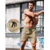 imageCOOFANDY Mens Running Athletic Shorts 5 Inch 2 Pack Gym Workout Shorts Fitted Exercise Hiking Shorts with Zipper PocketLight KhakiBlack