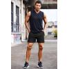 imageCOOFANDY Mens Running Athletic Shorts 5 Inch 2 Pack Gym Workout Shorts Fitted Exercise Hiking Shorts with Zipper PocketLight KhakiBlack
