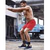 imageCOOFANDY Mens Running Athletic Shorts 5 Inch 2 Pack Gym Workout Shorts Fitted Exercise Hiking Shorts with Zipper PocketRedNavy Blue