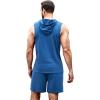 imageCOOFANDY Mens Sleeveless Workout Hoodie Shorts Set 2 Piece Outfits Hooded Tank Tops Gym Tracksuit SweatsuitsBlue
