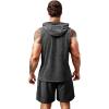 imageCOOFANDY Mens Sleeveless Workout Hoodie Shorts Set 2 Piece Outfits Hooded Tank Tops Gym Tracksuit SweatsuitsDark Grey