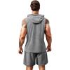 imageCOOFANDY Mens Sleeveless Workout Hoodie Shorts Set 2 Piece Outfits Hooded Tank Tops Gym Tracksuit SweatsuitsLight Grey