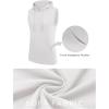 imageCOOFANDY Mens Sleeveless Workout Hoodie Shorts Set 2 Piece Outfits Hooded Tank Tops Gym Tracksuit SweatsuitsWhite