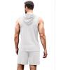 imageCOOFANDY Mens Sleeveless Workout Hoodie Shorts Set 2 Piece Outfits Hooded Tank Tops Gym Tracksuit SweatsuitsWhite