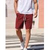 imageCOOFANDY Mens Sweat Shorts 9quot Drawstring Elastic Waist Gym Workout Shorts Casual Athletic Jogger Knit Shorts with PocketsWine Red