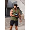 imageCOOFANDY Mens Workout Hooded Tank Tops 2 Pack Zip Up Sleeveless Gym Shirts Muscle Cut Off T Shirt Bodybuilding HoodiesArmy GreenBlack2pcs