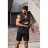 imageCOOFANDY Mens Workout Hooded Tank Tops 2 Pack Zip Up Sleeveless Gym Shirts Muscle Cut Off T Shirt Bodybuilding HoodiesBlack