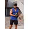 imageCOOFANDY Mens Workout Hooded Tank Tops 2 Pack Zip Up Sleeveless Gym Shirts Muscle Cut Off T Shirt Bodybuilding HoodiesBlueRed2pcs