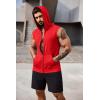 imageCOOFANDY Mens Workout Hooded Tank Tops 2 Pack Zip Up Sleeveless Gym Shirts Muscle Cut Off T Shirt Bodybuilding HoodiesBlueRed2pcs