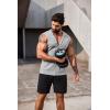 imageCOOFANDY Mens Workout Hooded Tank Tops 2 Pack Zip Up Sleeveless Gym Shirts Muscle Cut Off T Shirt Bodybuilding HoodiesLight GreyBlack2pcs