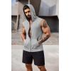 imageCOOFANDY Mens Workout Hooded Tank Tops 2 Pack Zip Up Sleeveless Gym Shirts Muscle Cut Off T Shirt Bodybuilding HoodiesLight GreyBlack2pcs