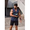 imageCOOFANDY Mens Workout Hooded Tank Tops 2 Pack Zip Up Sleeveless Gym Shirts Muscle Cut Off T Shirt Bodybuilding HoodiesNavyBlack2pcs