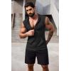 imageCOOFANDY Mens Workout Hooded Tank Tops 2 Pack Zip Up Sleeveless Gym Shirts Muscle Cut Off T Shirt Bodybuilding HoodiesNavyBlack2pcs