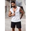 imageCOOFANDY Mens Workout Hooded Tank Tops 2 Pack Zip Up Sleeveless Gym Shirts Muscle Cut Off T Shirt Bodybuilding HoodiesWhite