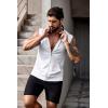 imageCOOFANDY Mens Workout Hooded Tank Tops 2 Pack Zip Up Sleeveless Gym Shirts Muscle Cut Off T Shirt Bodybuilding HoodiesWhiteBlack2pcs