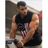 imageCOOFANDY Mens Workout Hooded Tank Tops Bodybuilding Muscle Cut Off T Shirt Sleeveless Gym Hoodies1flagblack