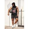 imageCOOFANDY Mens Workout Hooded Tank Tops Bodybuilding Muscle Cut Off T Shirt Sleeveless Gym Hoodies1flagblack