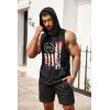 imageCOOFANDY Mens Workout Hooded Tank Tops Bodybuilding Muscle Cut Off T Shirt Sleeveless Gym Hoodies1flagblack