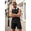 imageCOOFANDY Mens Workout Hooded Tank Tops Bodybuilding Muscle Cut Off T Shirt Sleeveless Gym HoodiesBlack