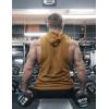 imageCOOFANDY Mens Workout Hooded Tank Tops Bodybuilding Muscle Cut Off T Shirt Sleeveless Gym HoodiesBrown
