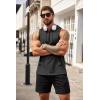 imageCOOFANDY Mens Workout Hooded Tank Tops Bodybuilding Muscle Cut Off T Shirt Sleeveless Gym HoodiesDark Grey