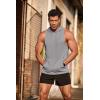 imageCOOFANDY Mens Workout Hooded Tank Tops Bodybuilding Muscle Cut Off T Shirt Sleeveless Gym HoodiesGrey