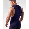 imageCOOFANDY Mens Workout Hooded Tank Tops Bodybuilding Muscle Cut Off T Shirt Sleeveless Gym HoodiesNavy Blue