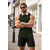 imageCOOFANDY Mens Workout Hooded Tank Tops Bodybuilding Muscle Cut Off T Shirt Sleeveless Gym HoodiesOliver Green