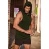 imageCOOFANDY Mens Workout Hooded Tank Tops Bodybuilding Muscle Cut Off T Shirt Sleeveless Gym HoodiesOliver Green