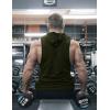 imageCOOFANDY Mens Workout Hooded Tank Tops Bodybuilding Muscle Cut Off T Shirt Sleeveless Gym HoodiesOliver Green