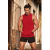 imageCOOFANDY Mens Workout Hooded Tank Tops Bodybuilding Muscle Cut Off T Shirt Sleeveless Gym HoodiesRed