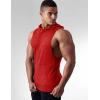 imageCOOFANDY Mens Workout Hooded Tank Tops Bodybuilding Muscle Cut Off T Shirt Sleeveless Gym HoodiesRed