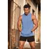 imageCOOFANDY Mens Workout Hooded Tank Tops Bodybuilding Muscle Cut Off T Shirt Sleeveless Gym HoodiesSky Blue