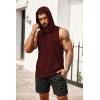 imageCOOFANDY Mens Workout Hooded Tank Tops Bodybuilding Muscle Cut Off T Shirt Sleeveless Gym HoodiesWine Red
