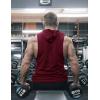 imageCOOFANDY Mens Workout Hooded Tank Tops Bodybuilding Muscle Cut Off T Shirt Sleeveless Gym HoodiesWine Red
