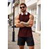 imageCOOFANDY Mens Workout Hooded Tank Tops Bodybuilding Muscle Cut Off T Shirt Sleeveless Gym HoodiesWine Red