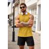 imageCOOFANDY Mens Workout Hooded Tank Tops Bodybuilding Muscle Cut Off T Shirt Sleeveless Gym HoodiesYellow