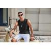 imageCOOFANDY Mens Workout Tank Tops Cotton 3 Pack Soft Gym Muscle Shirt Sleeveless Classic T ShirtsBlackWhiteLight Grey