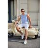 imageCOOFANDY Mens Workout Tank Tops Cotton 3 Pack Soft Gym Muscle Shirt Sleeveless Classic T ShirtsWhiteLight Blue