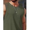 imageCOOFANDY Mens Workout Tank Tops Sleeveless Gym Muscle Tee Shirts 2 Pack Casual Breathable Waffle Knit TanksBlackArmy Green
