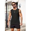 imageCOOFANDY Mens Workout Tank Tops Sleeveless Gym Muscle Tee Shirts 2 Pack Casual Breathable Waffle Knit TanksBlackWine Red