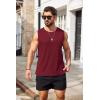 imageCOOFANDY Mens Workout Tank Tops Sleeveless Gym Muscle Tee Shirts 2 Pack Casual Breathable Waffle Knit TanksBlackWine Red