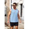 imageCOOFANDY Mens Workout Tank Tops Sleeveless Gym Muscle Tee Shirts 2 Pack Casual Breathable Waffle Knit TanksLight BlueLight Grey