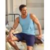 imageCOOFANDY Mens Workout Tank Tops UPF 50 Sleeveless Gym Muscle Shirts Cooling Quick Dry Bodybuilding Tanks for Swim BeachBlackLight Blue