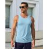 imageCOOFANDY Mens Workout Tank Tops UPF 50 Sleeveless Gym Muscle Shirts Cooling Quick Dry Bodybuilding Tanks for Swim BeachWhiteLight Blue