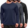 imageCOOFANDY Long Sleeve Shirts for Men Moisture Wicking Activewear TShirts Sun Protection Shirts3 Pack Black  Dark Grey  Navy Blue