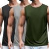 imageCOOFANDY Mens 2 Pack Workout Tank Top UPF 50 Quick Dry Sleeveless Swim Shirt Gym Muscle Athletic Summer Beach T ShirtsBlackLight GreyArmy Green