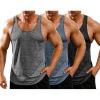 imageCOOFANDY Mens 3 Pack Gym Tank Tops YBack Workout Muscle Tee Training Bodybuilding Fitness Sleeveless T Shirts3 PackblackBlueGrey
